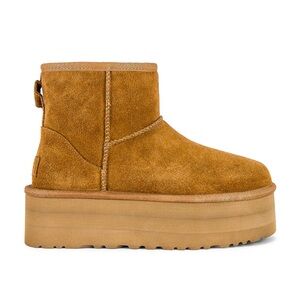 UGG Tan Suede Platform Ankle Boots